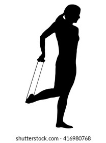 Silhouette of woman doing exercises