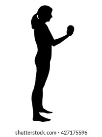 Silhouette of woman doing exercises