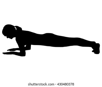 Silhouette of woman doing exercises