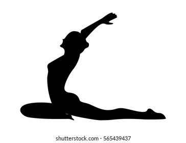 Silhouette of a woman doing pilates or yoga