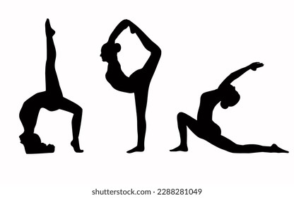 silhouette of a woman doing yoga