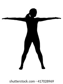 Silhouette of woman doing yoga