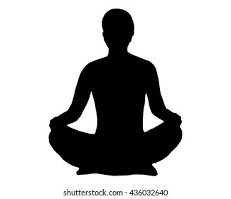 Silhouette of woman doing yoga