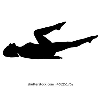 Silhouette of woman doing yoga