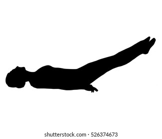 Silhouette of woman doing yoga