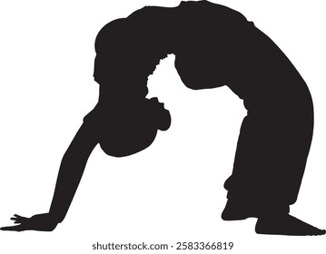 silhouette of a woman doing yoga exercise