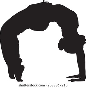 silhouette of a woman doing yoga exercise