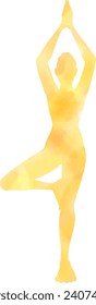 Silhouette of a woman doing yoga poses