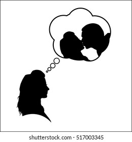 Silhouette of a woman dreaming