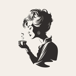 Silhouette Woman Tea Coffee Art Free Stock Photo - Public Domain Pictures