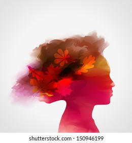 Silhouette of woman, eps10 vector