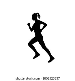 silhouette of woman exercising jogging