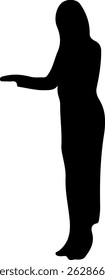 Silhouette of a woman extending her hand