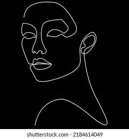 Silhouette Woman Face Minimalist Black White Stock Vector Royalty Free Shutterstock