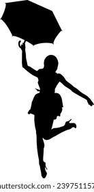 silhouette woman fashion vector on white background