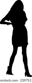 silhouette woman fashion vector on white background