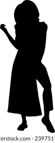 silhouette woman fashion vector on white background
