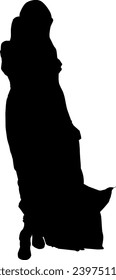 silhouette woman fashion vector on white background