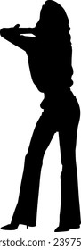 silhouette woman fashion vector on white background