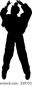 silhouette woman fashion vector on white background