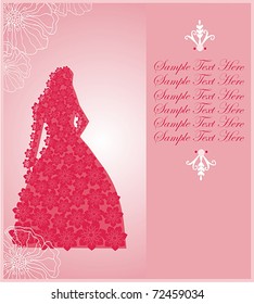 silhouette of a woman of flowers