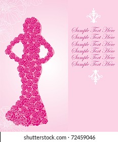 silhouette of a woman of flowers