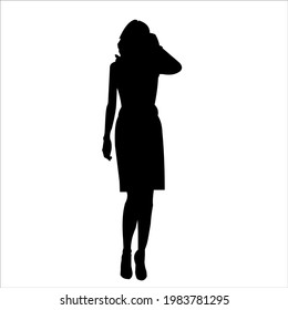 silhouette woman girl vector illustration