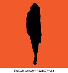 silhouette of a woman going into the distance