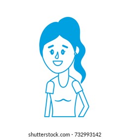 silhouette woman with hairstyle and blouse design
