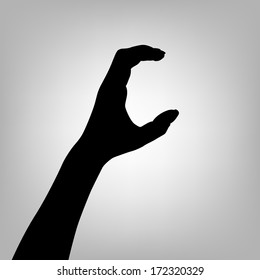 Silhouette Woman Hand. Letter C