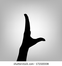 Silhouette Woman Hand. Letter L