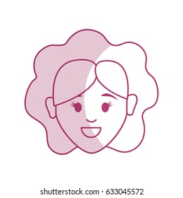 silhouette woman head and face with hairstyle