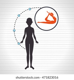 silhouette woman healthy yoga vector illustration icon