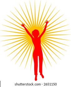 silhouette of woman with highlight behind