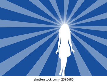 silhouette of woman with highlight behind vector