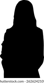 Silhouette of a woman holding hands