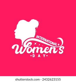 silhouette woman international womens day typography vector