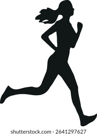 Silhouette of a woman jogging