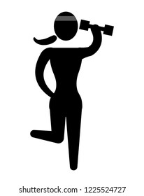 silhouette woman lifting dumbbell