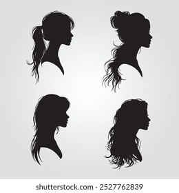 Silhouette of a woman with long hair