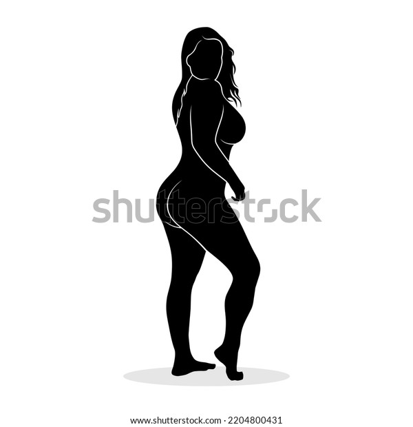 Silhouette Woman Long Hair Sexy Pose Stock Vector Royalty Free Shutterstock