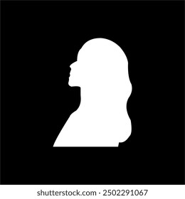 silhouette of a woman with loose hair on a black background