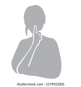  Silhouette of a woman making a secret gesture Gray