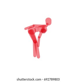 Silhouette of woman in the movement. Vector illustration EPS10