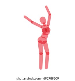 Silhouette of woman in the movement. Vector illustration EPS10