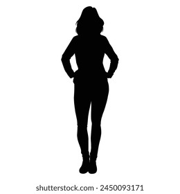 silhouette of a woman on white