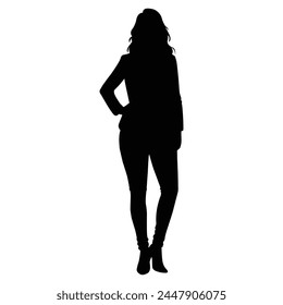 silhouette of a woman on white background