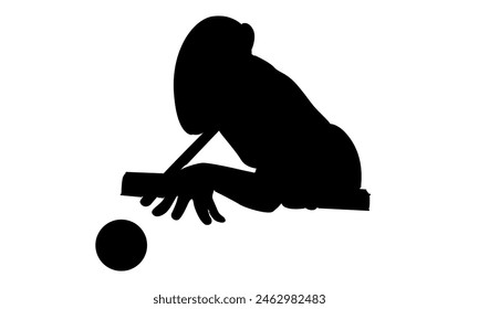 silhouette of woman playing pool billiard vector illustration