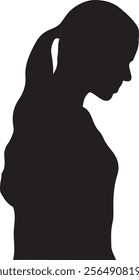 silhouette of a woman with a ponytail