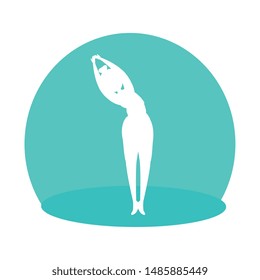 silhouette of woman practicing pilates position